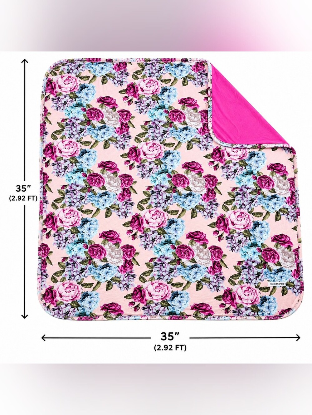 POSH PEANUT REVERSIBLE PATOO Floral Baby Blanket